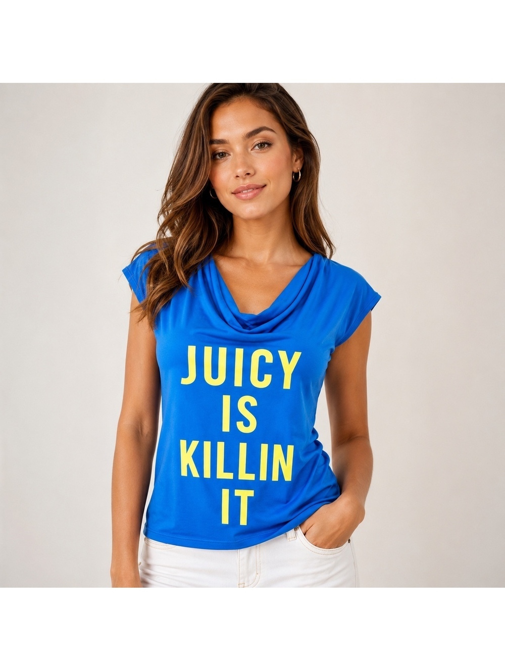 Juicy Couture Sport Juicy Is Killin’ It Blue Top Size M